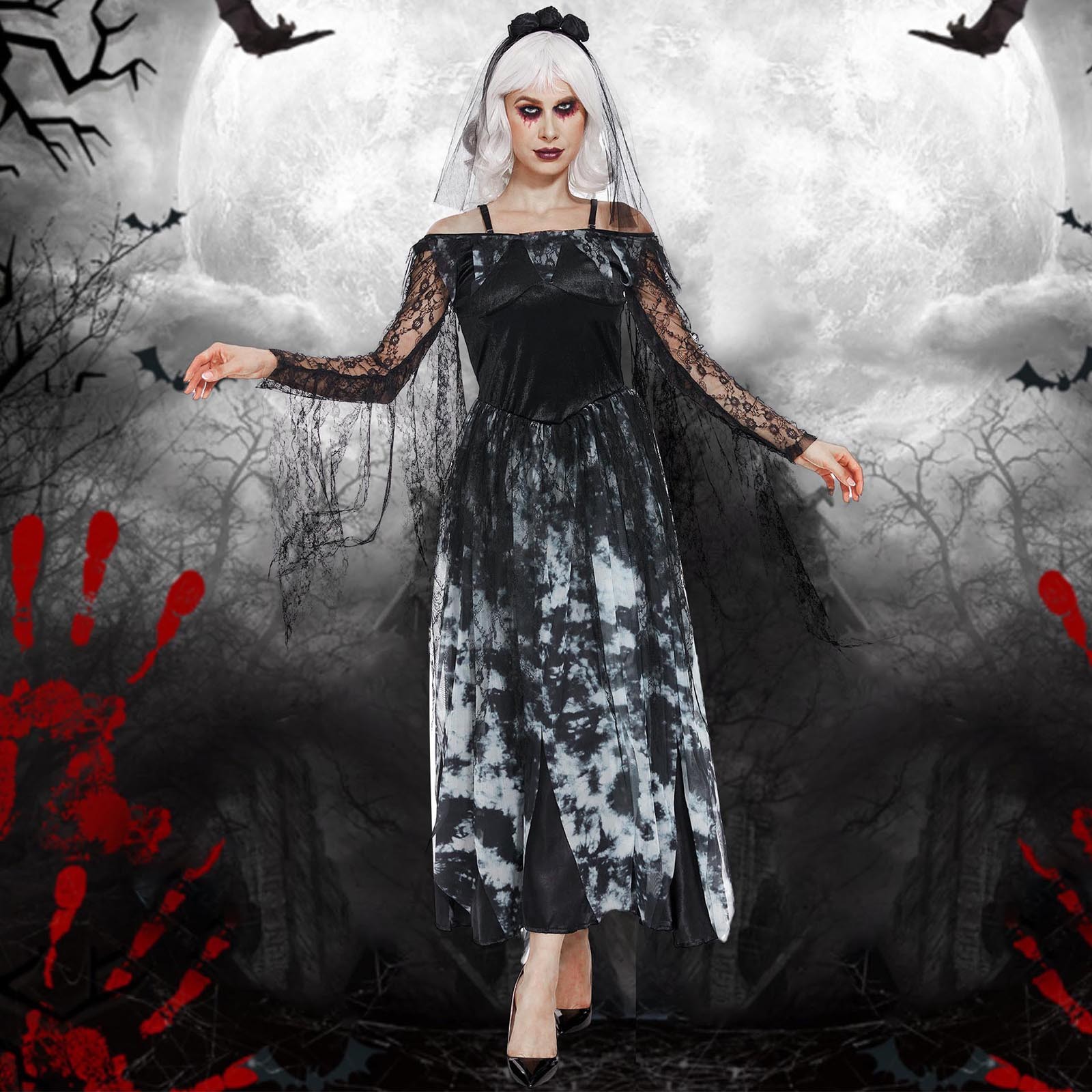 Women Casual Fashion Retro Gothic Dress 