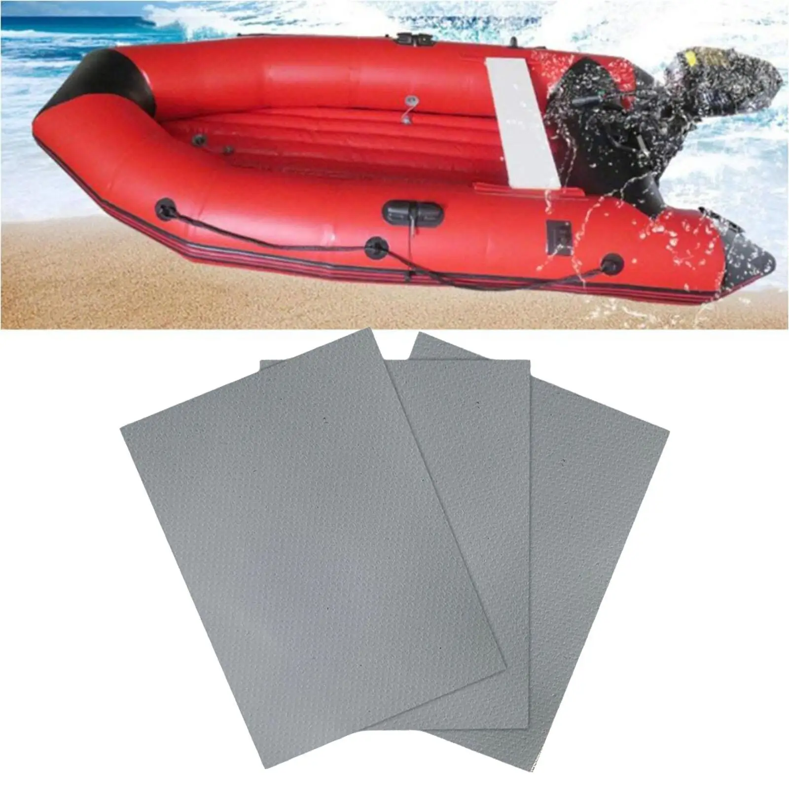 3Pcs PVC Fabric Repair Patches Dinghy  Boats Inflatable Boat Repair