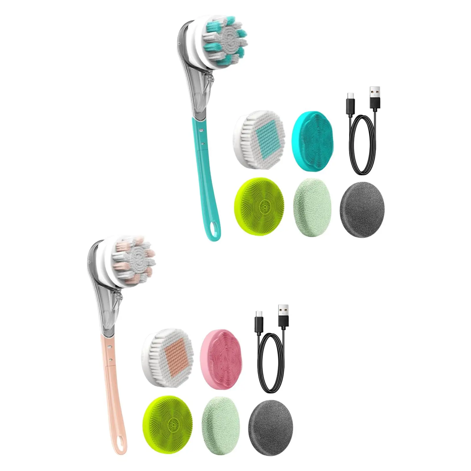 Electric Body Brush Scrubber Waterproof Rechargeable Spinning Skin Brush for Showering