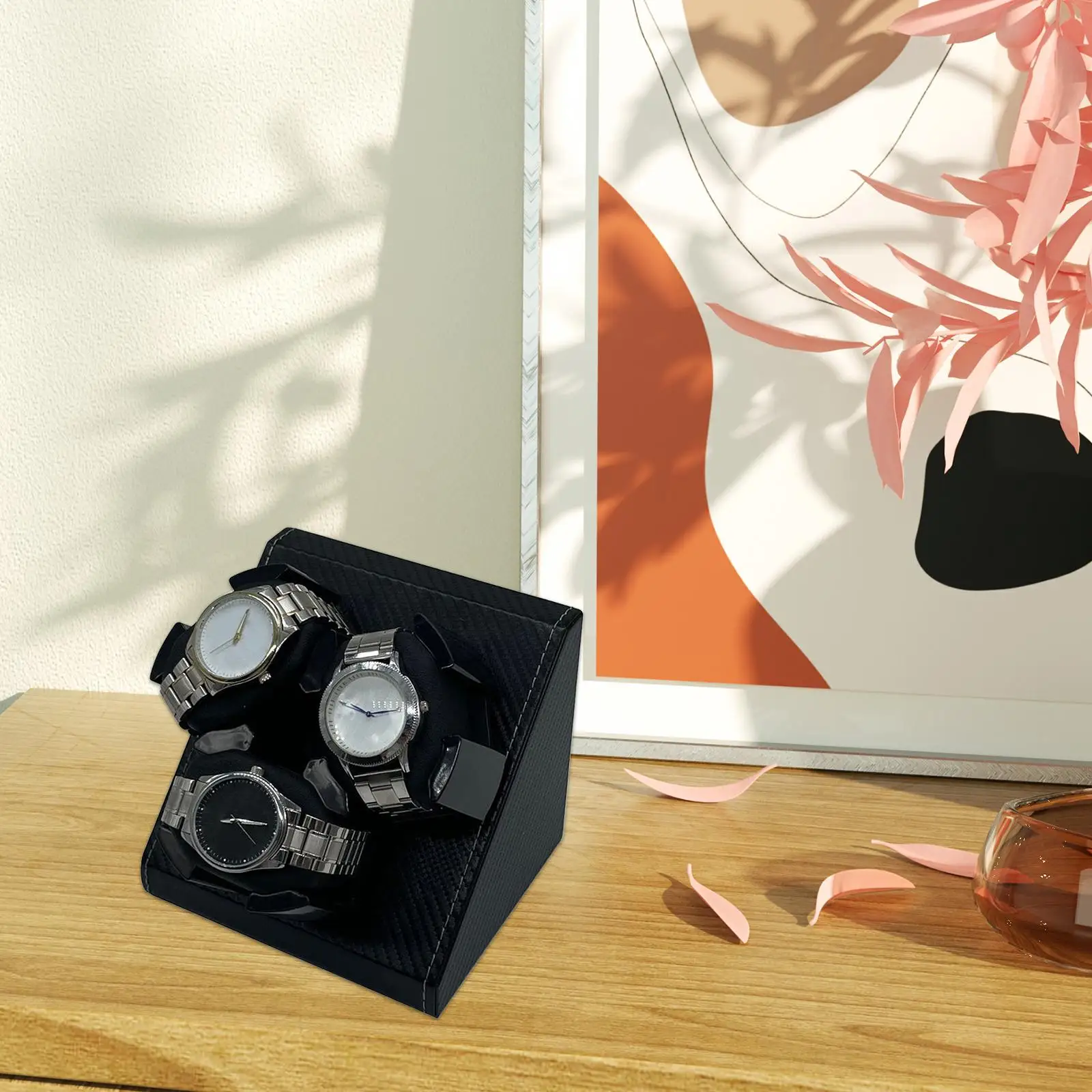 Watch Winder for Automatic Watch USB Watch Holder Watch Case Box for Desktop Bedroom Wristwatch Mechanical Watches Women Men