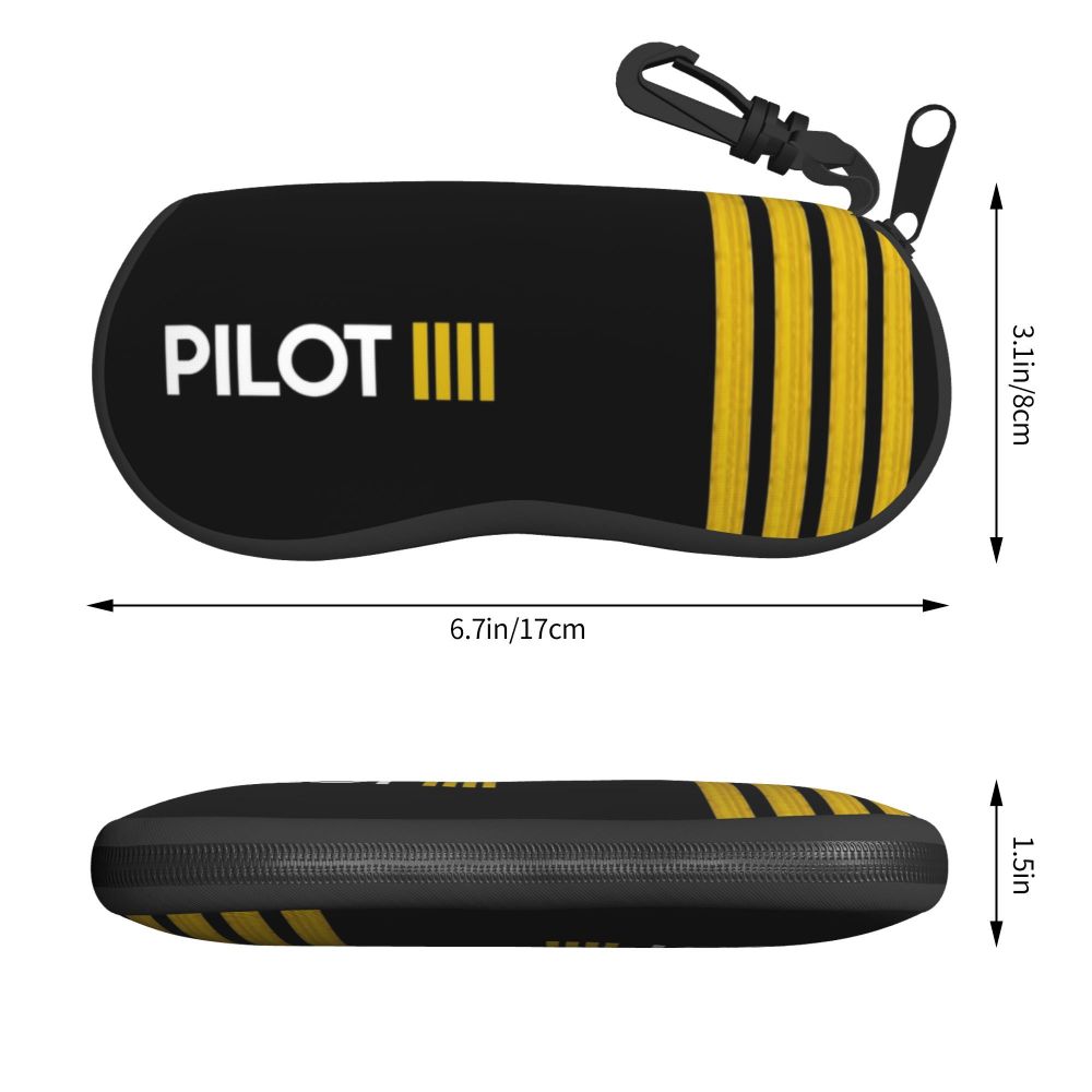 Custom Born To Fly Captain Stripes Sunglasses Soft Case Neoprene Zipper Pilot Air Fighter Shell Eyeglass Case Protective Box