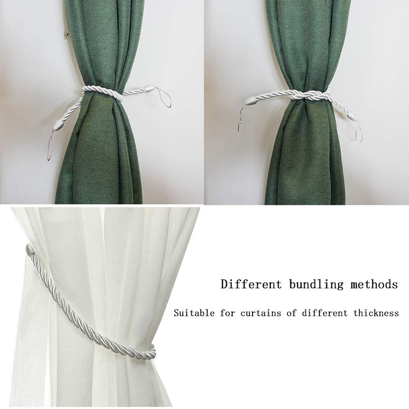 Description Picture 6 of item2Pcs Curtain Tiebacks Ropes Tie-Backs Handmade Curtain Holdbacks Curtains Clips Home Accessories Decorative