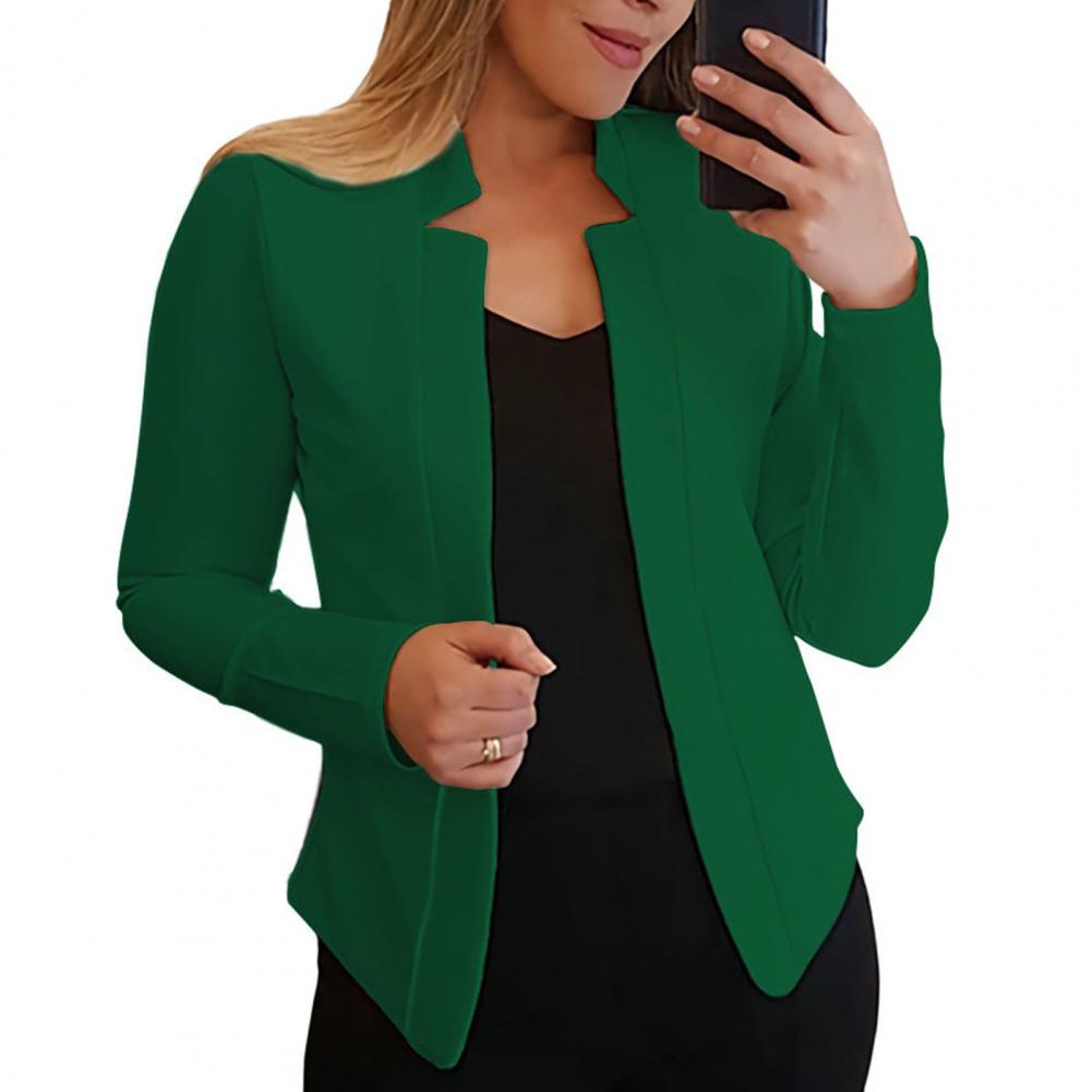 Title 15, Einfarbig Slim Fit Frauen Blazer Jacke Kerb Kra...