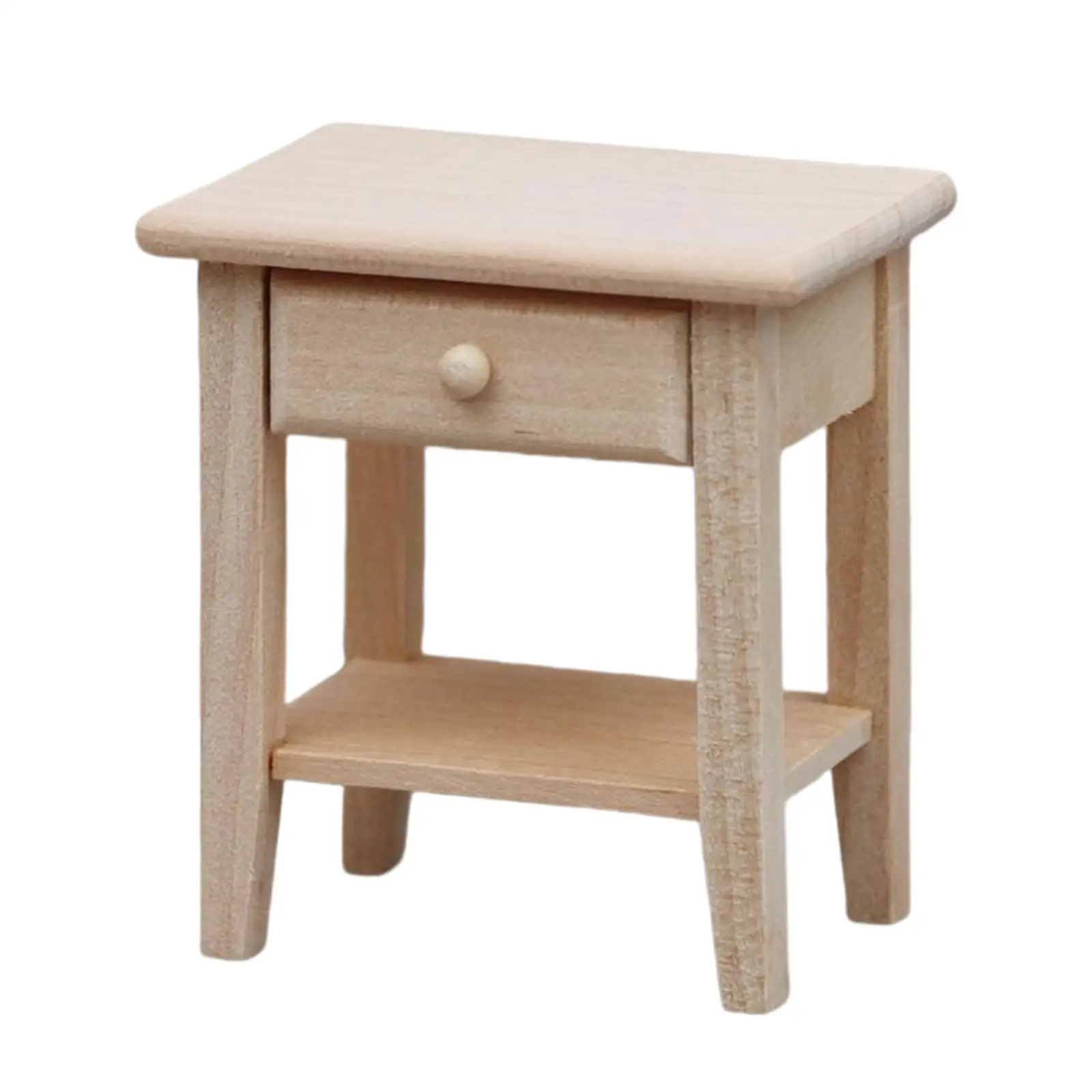 1/12 Scale Dollhouse Night Stands with Drawer Handcraft Miniature Furniture Dollhouse Bedside Tables Accessory Decoration