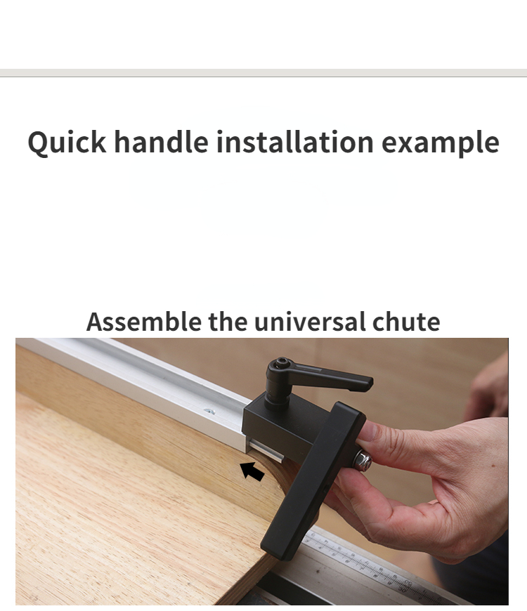 Aluminium T-Track Schiebebegrenzer Holzbearbeitung Router Tisch Schlitz Stopper Säge Tisch Zaun Schneiden Begrenzung Block – Detail 4