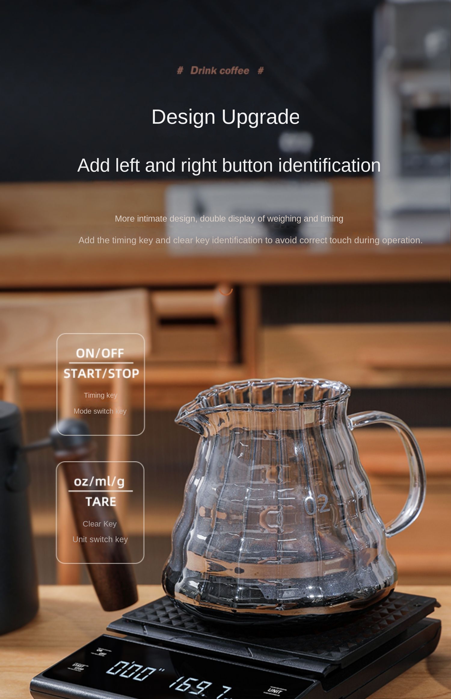 Title 11, Balance à café de cuisine avec chargeur USB, av...