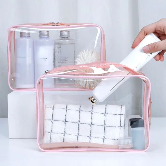 Waterproof Transparent Cosmetic Bag Women Make Up Case Travel Zipper Clear  Makeup Beauty Wash Organizer Bath Toiletry Bags Kit - AliExpress
