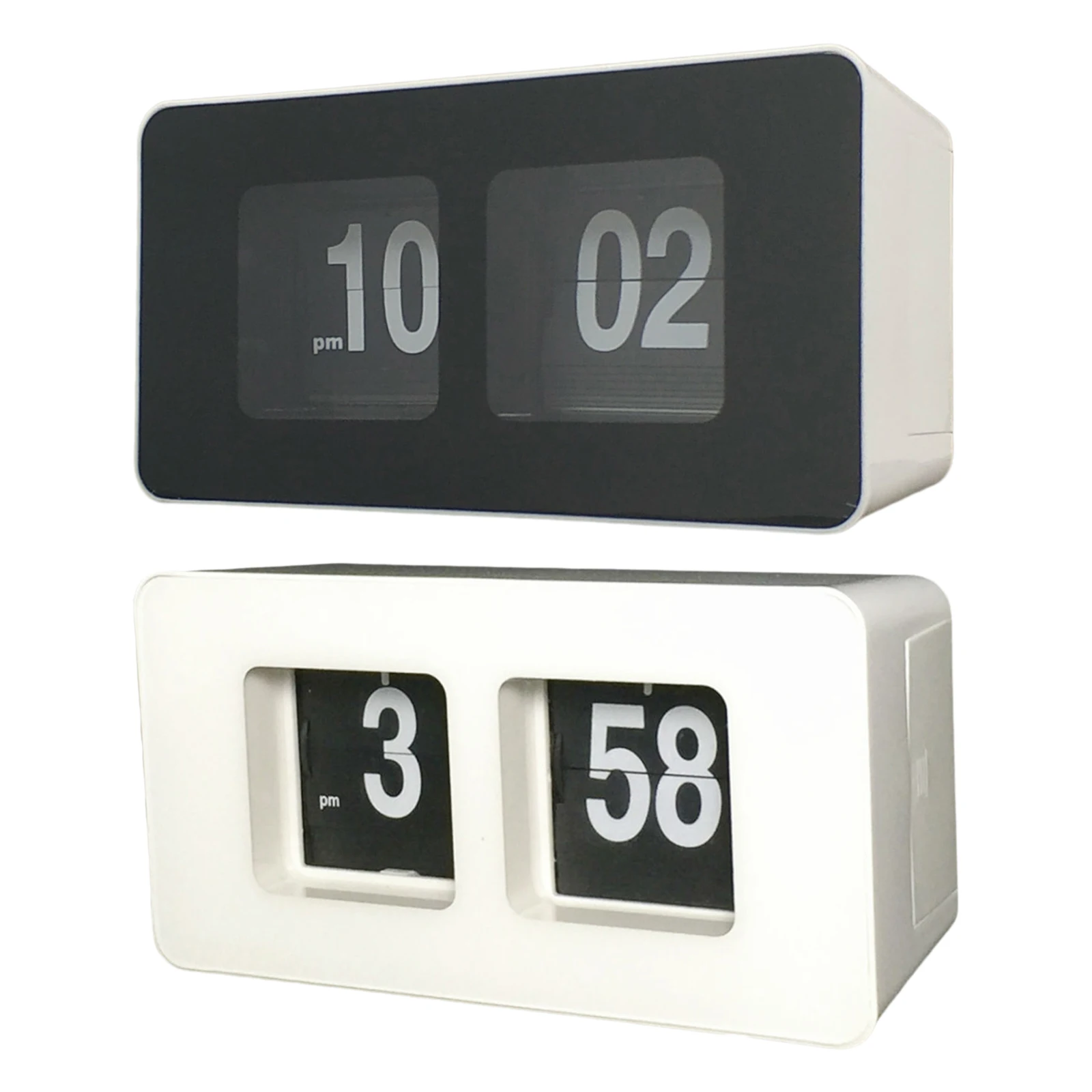 2x Auto  Clock File Down  Clocks Bedroom Living Room Decor Office