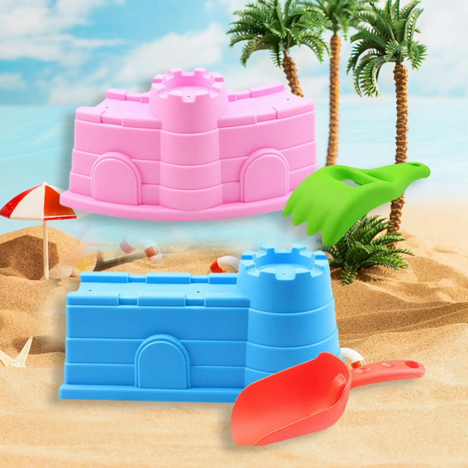 Castle Building for Kids Sandbox Play Sand Castle Toys for Beach Winter Snow Toys for Toddlers Boys Girls Outdoor Activities