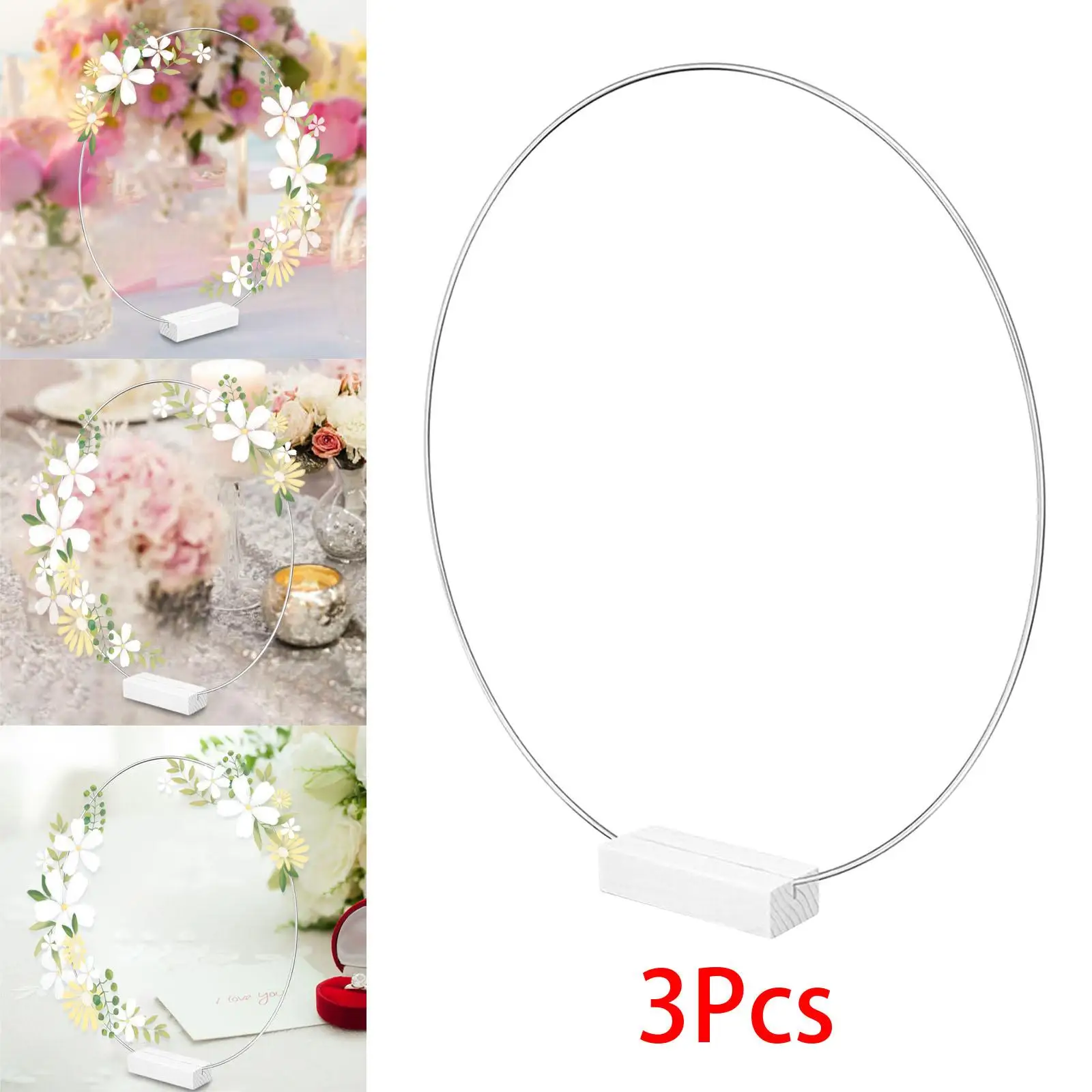 3x 30cm DIY Hoops Flower Wreath Garland Rings DIY Arts and Crafts Dream Catcher Making Metal Crafts Rings for Wedding Decoration