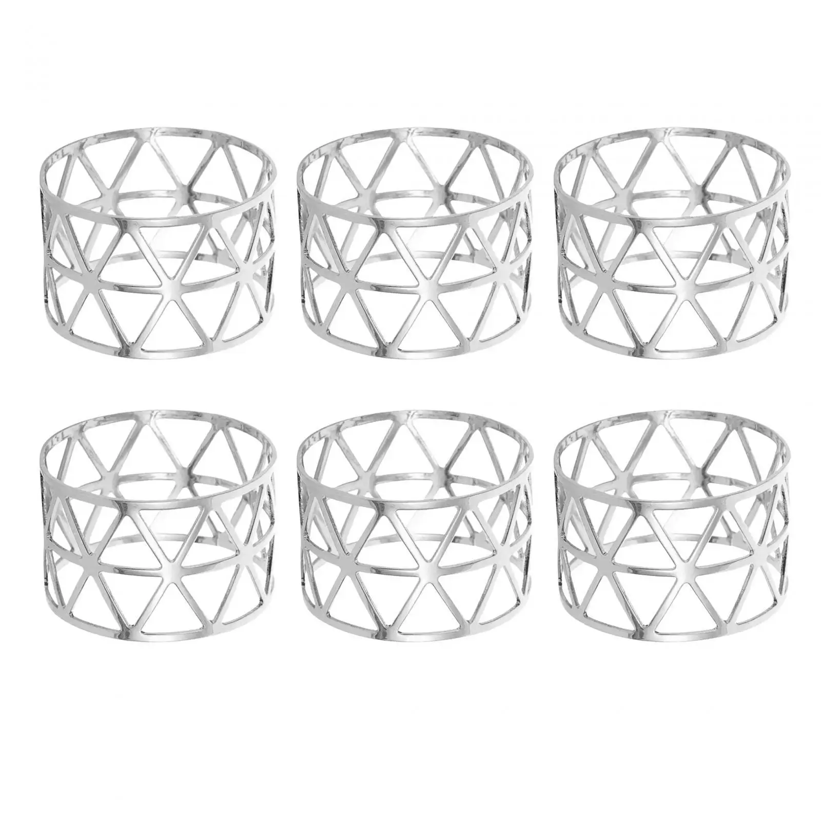6x Napkin Rings Cloth Napkin Holders Decorative Metal Table Setting Napkin Rings