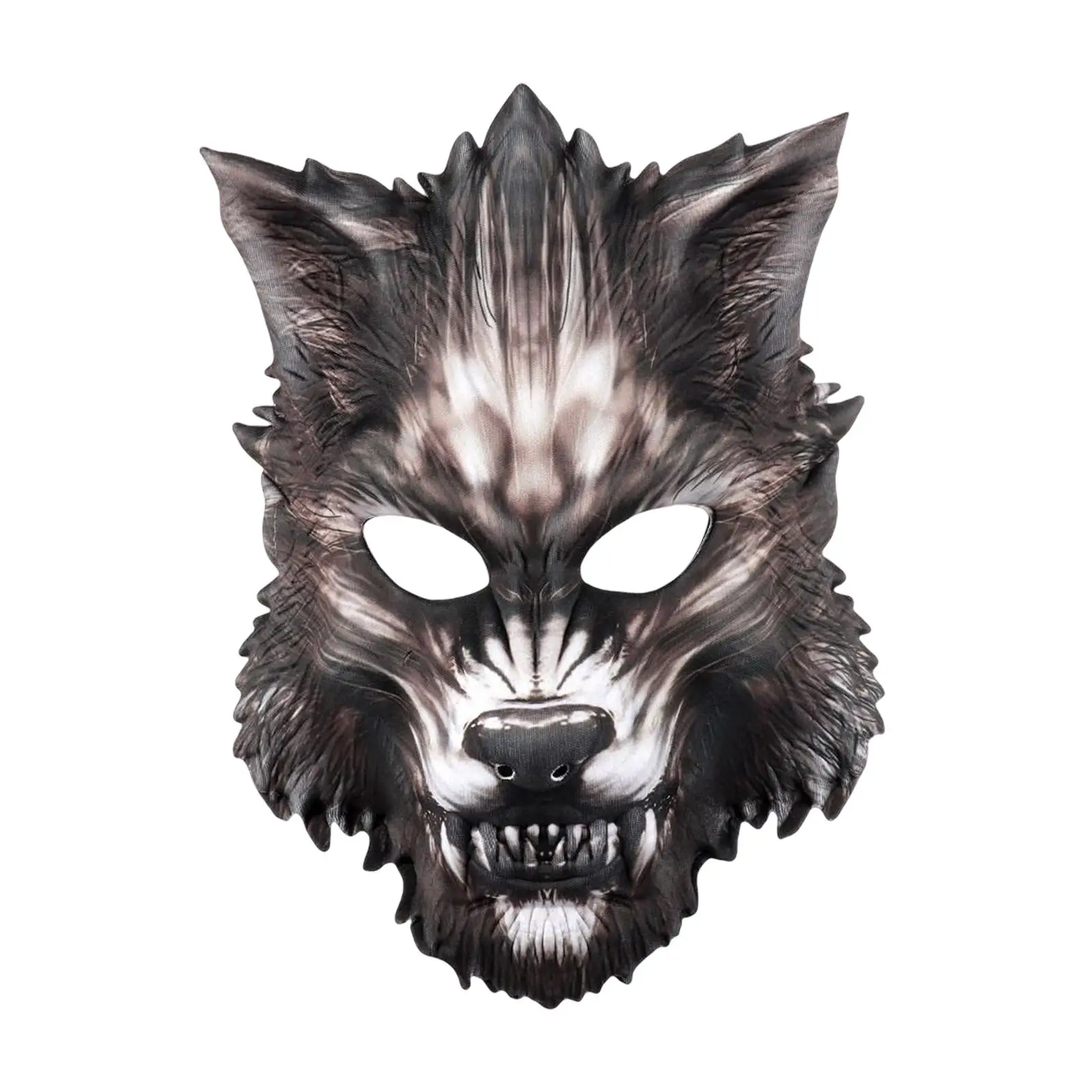 Halloween Wolf Mask Scary Half Face Werewolf for Masquerade Night Show Movie Theme