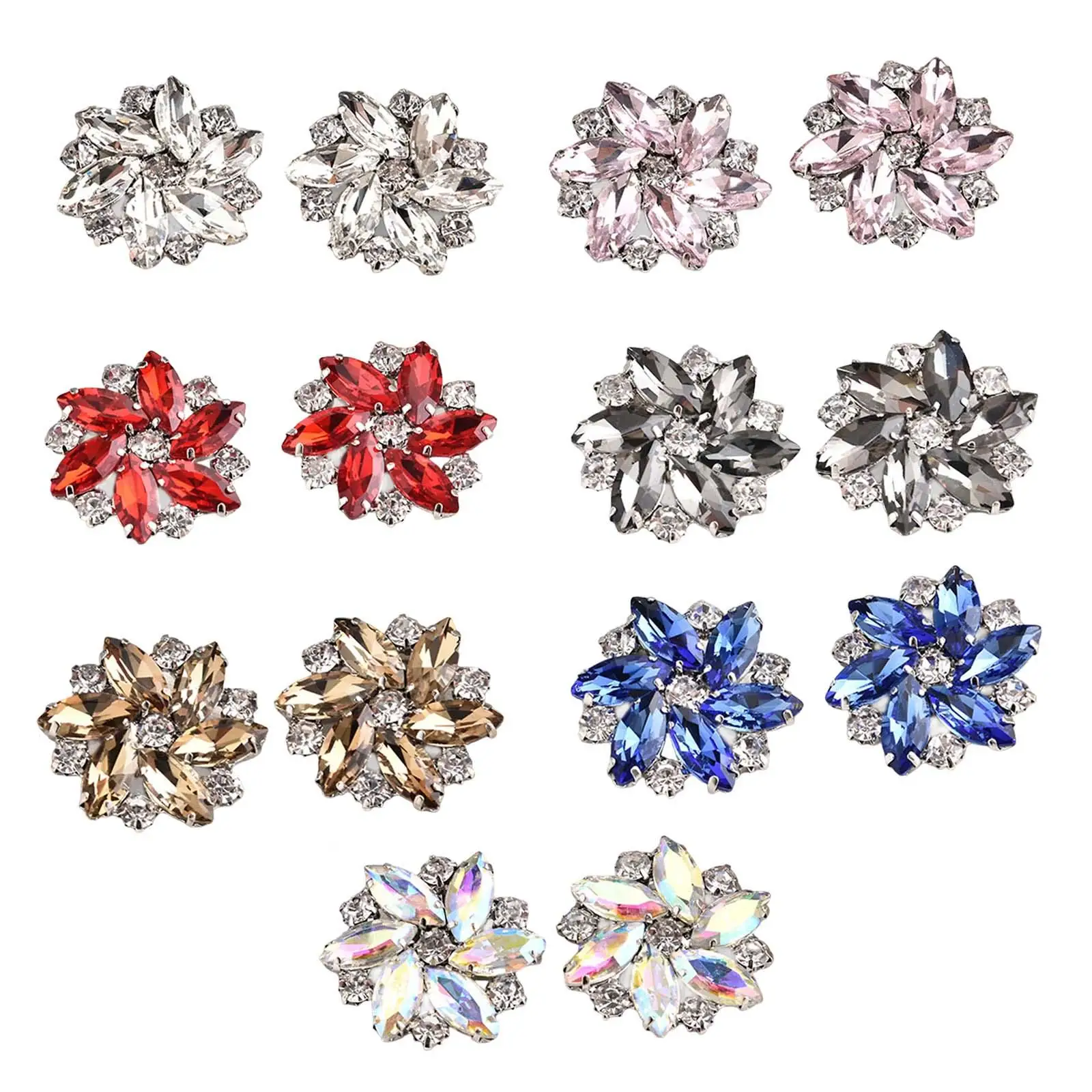 2x Rhinestone Shoe Clips Shoes Jewelry Decoration Wedding Crystal Shoe Buckle for Clothing Sandals Bakcpack Hair Accessories