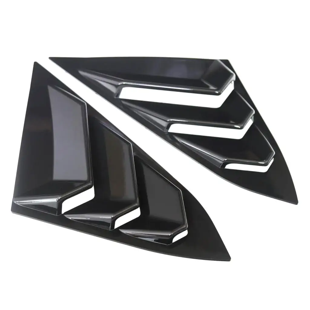 2x Car ABS Rear Window Side Tuyere Louvers for Self-adhesive