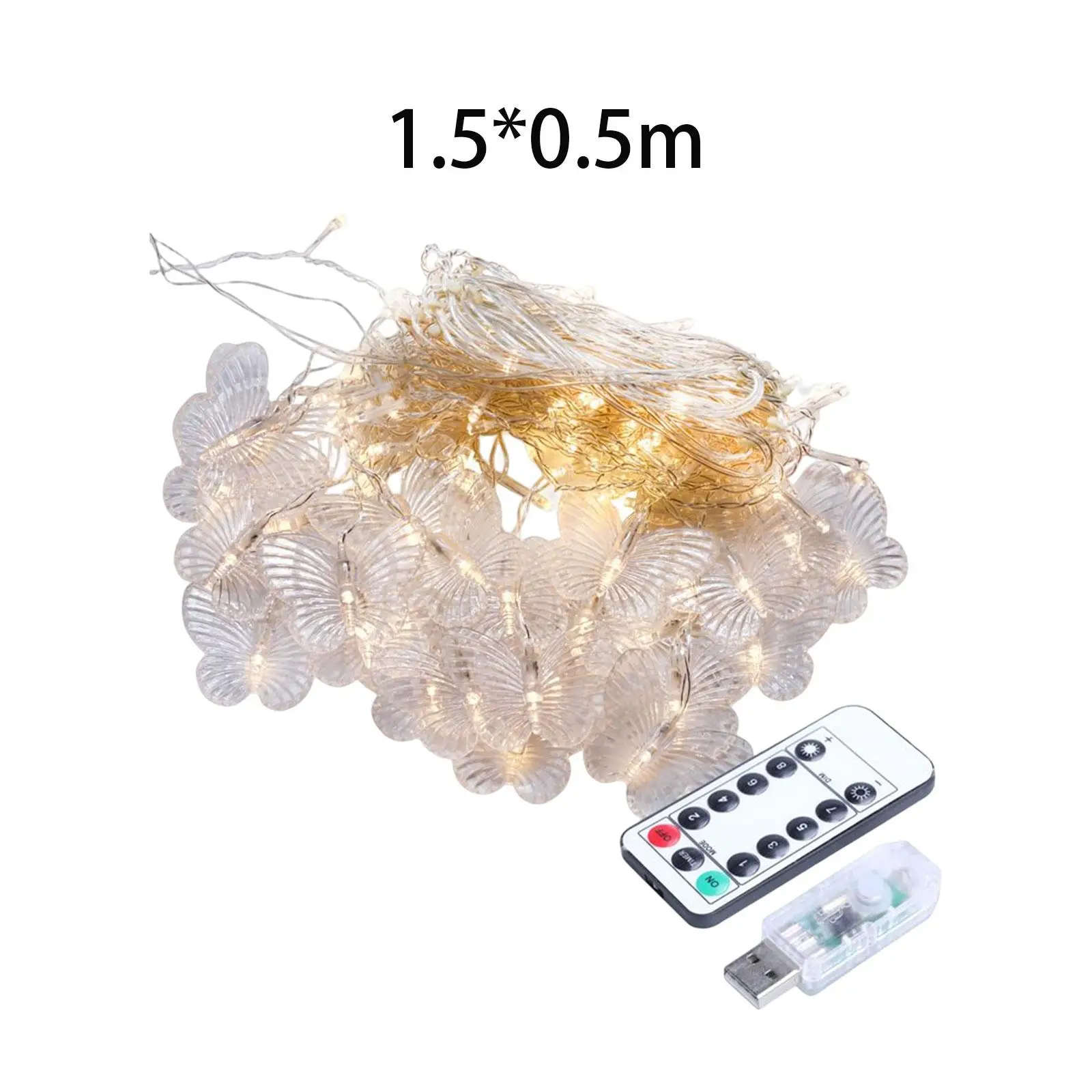 Butterfly Icicle Light 1.5M LED Hanging Ornaments Remote Control Decoration Butterfly for festival Party