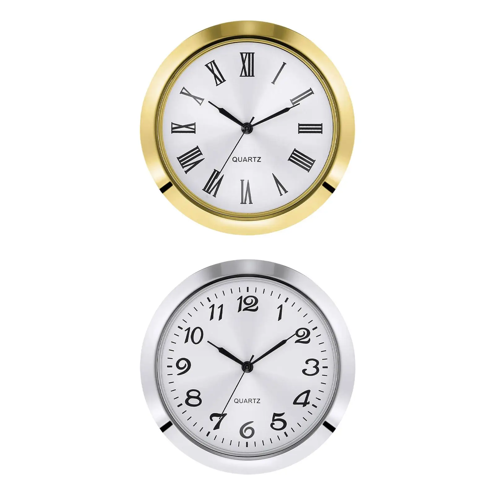 Mini Clock Insert with Numeral Easy to Install Metal White Face Classic Clock Craft Movement Miniature Clock Clock Fit up Insert