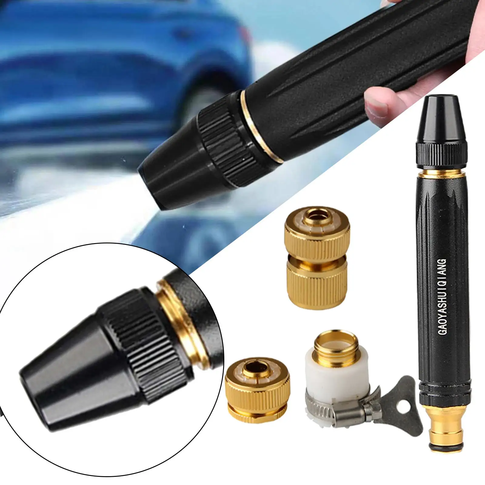 Pressure Washer Nozzle 1/2 inch Quick Connector Alloy Car Washing Accessories Rotating Jet Nozzle for Concrete Surfaces Cleaning