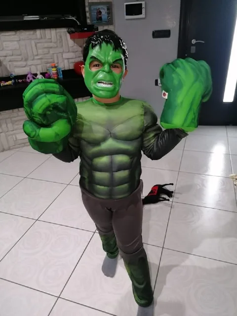  iminfit Kids Hulks Cosplay Costume Hulks Muscle Costume for  Toddler with Mask and Bodysuit f or Carnival Party Cosplay : Toys & Games