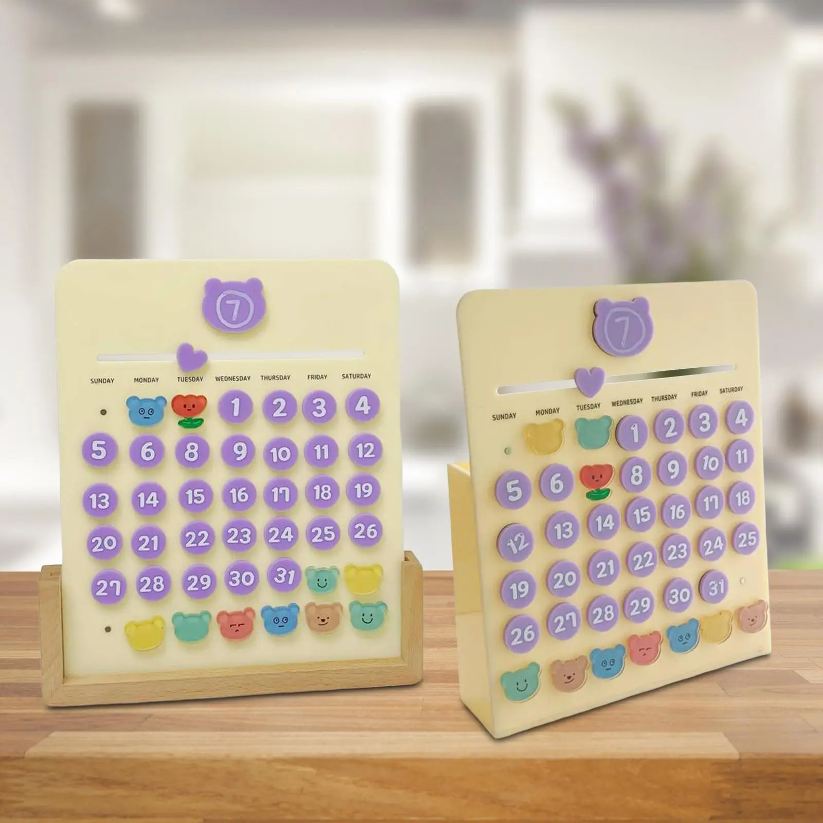 Perpetual Calendar Educational Toys Acrylic Reusable for Desktop Decor