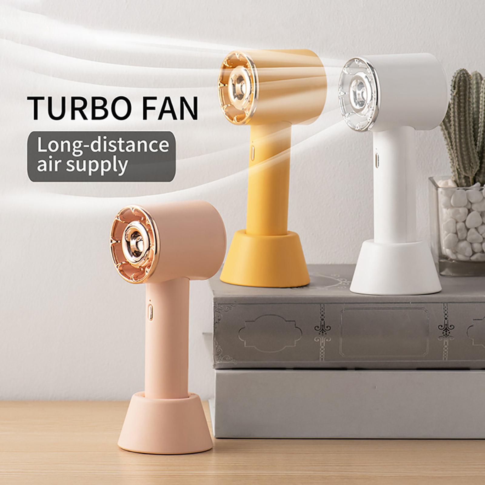 Portable Mini Handheld Fan Turbo Fan 3 Gear with Fan Stand USB Rechargeable 1200mAh Lightweight Personal Fan