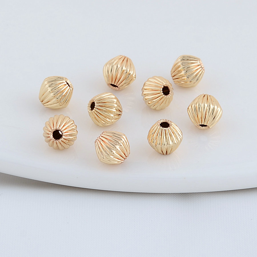 6mm vergoldetes Messing loch 1,2mm runde Perlen Spacer Perlen Armband hochwertige DIY Schmuck Zubehör – Detail 2