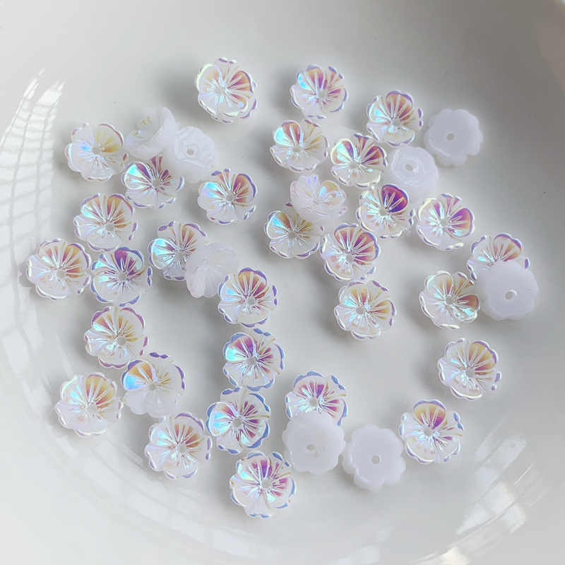 Blumen 8mm Ohrringe Schmuck Zubehör Harz Strasssteine Herstellung DIY Scrapbook Handwerk Nail Art Design 60Stk – Detail 3