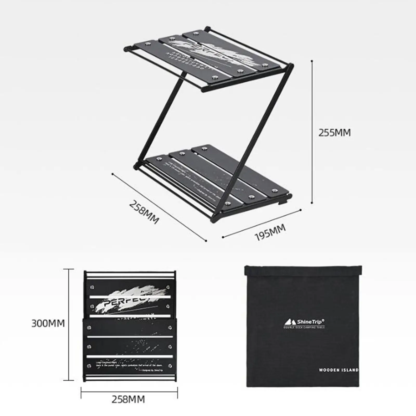 Outdoor Camping Storage Rack Portable Desktop Double Rack Foldable Picnic Folding Table Multifunctional Shelf New