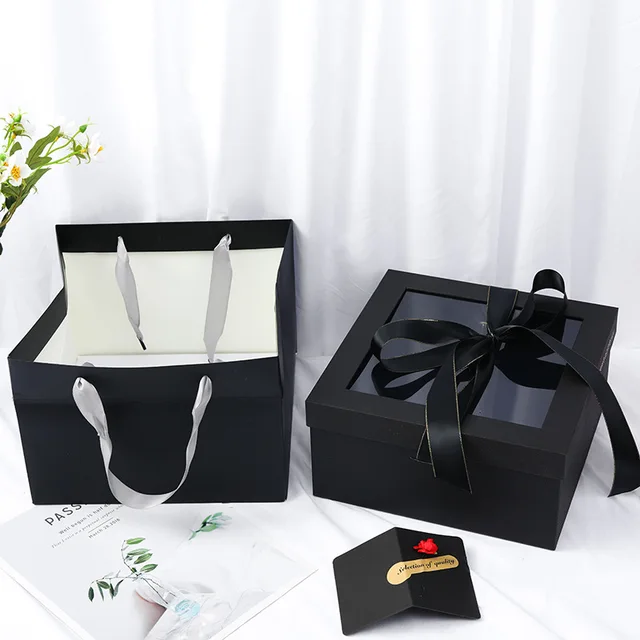 Elegant Black Gift Boxes With Ribbon, Thank You Candy Box, And Mini Gift  Bag Versatile Gift Packaging For Any Occasion - Gift Boxes & Bags -  AliExpress