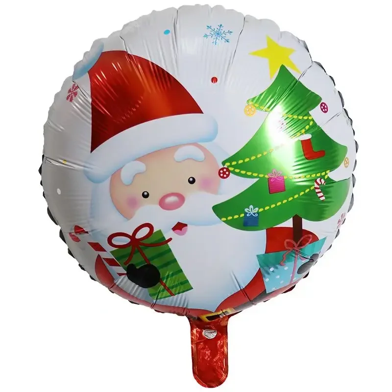 10 Stücke 18 Zoll Frohe Weihnachten Folie Helium Ballons Feliz Navidad Weihnachtsbaum Ornament Schneemann Weihnachtsmann Party Dekorationen Supplie – Detail 5