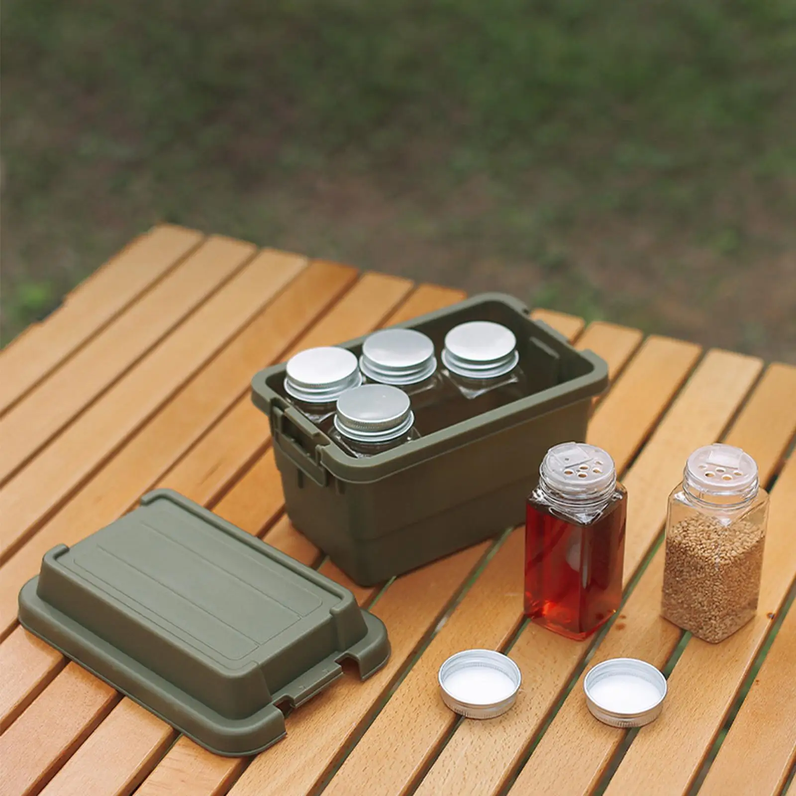 6x Camping Spice Jars Bottle Sauce Organizer Seasoning Bottle with Spice Organizer for BBQ Backpacking Cooking Travel Picnic 