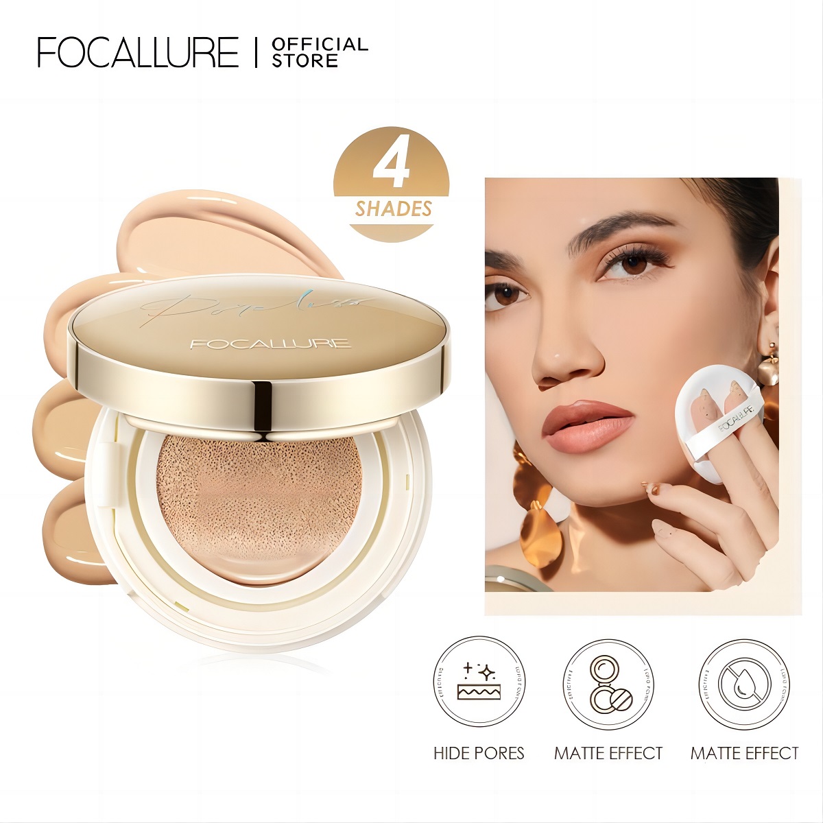 Best of FOCALLURE Waterproof Matte Air Cushion Poreless BB＆CC Cream High Coverage Oil-control Soft Face Makeup Foundation Base Cosmetics Reviews & Tips