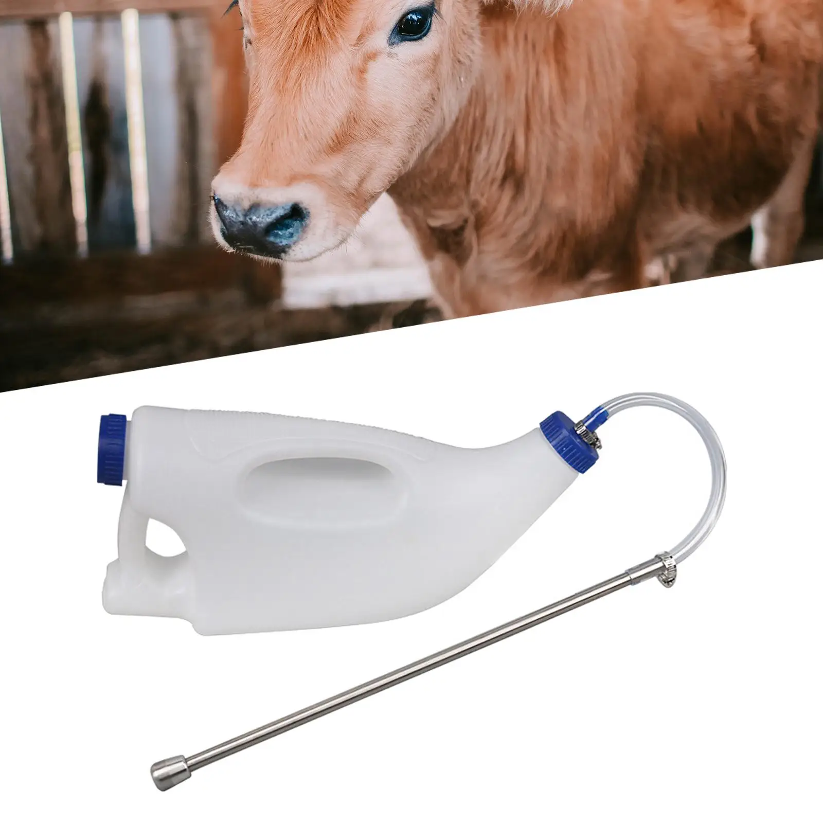 Calf Feeding Bottle 4L Calf Feeder Calf Cow Feeding Tube Bottle Calf Drinking Bottle for Livestock Supplies Farm Animal Feeding