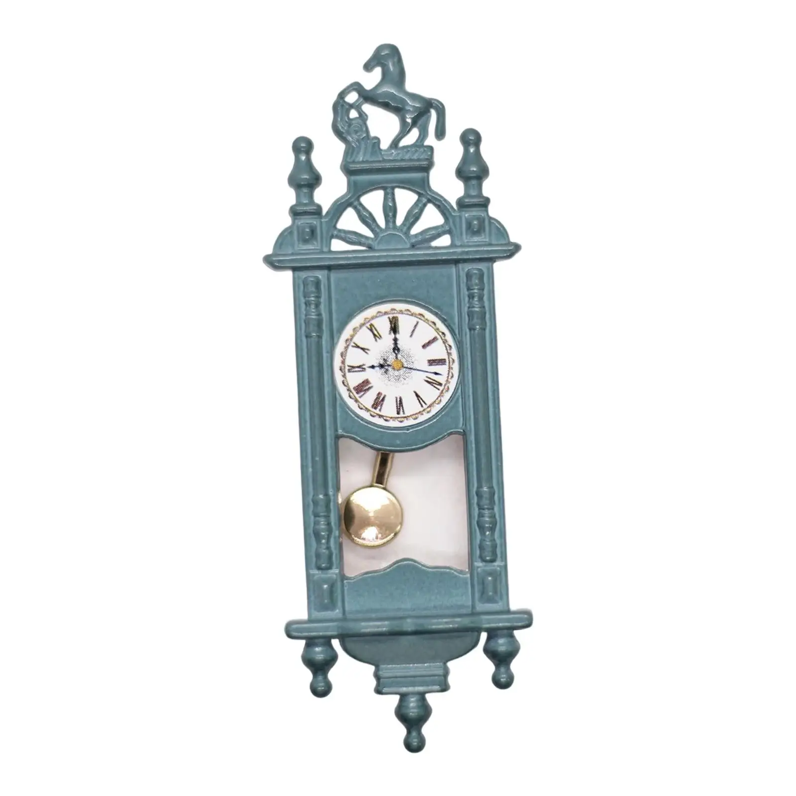 1/12 Dollhouse Wall Clock Antique Clock Minaiture Model Wooden Frame Clock