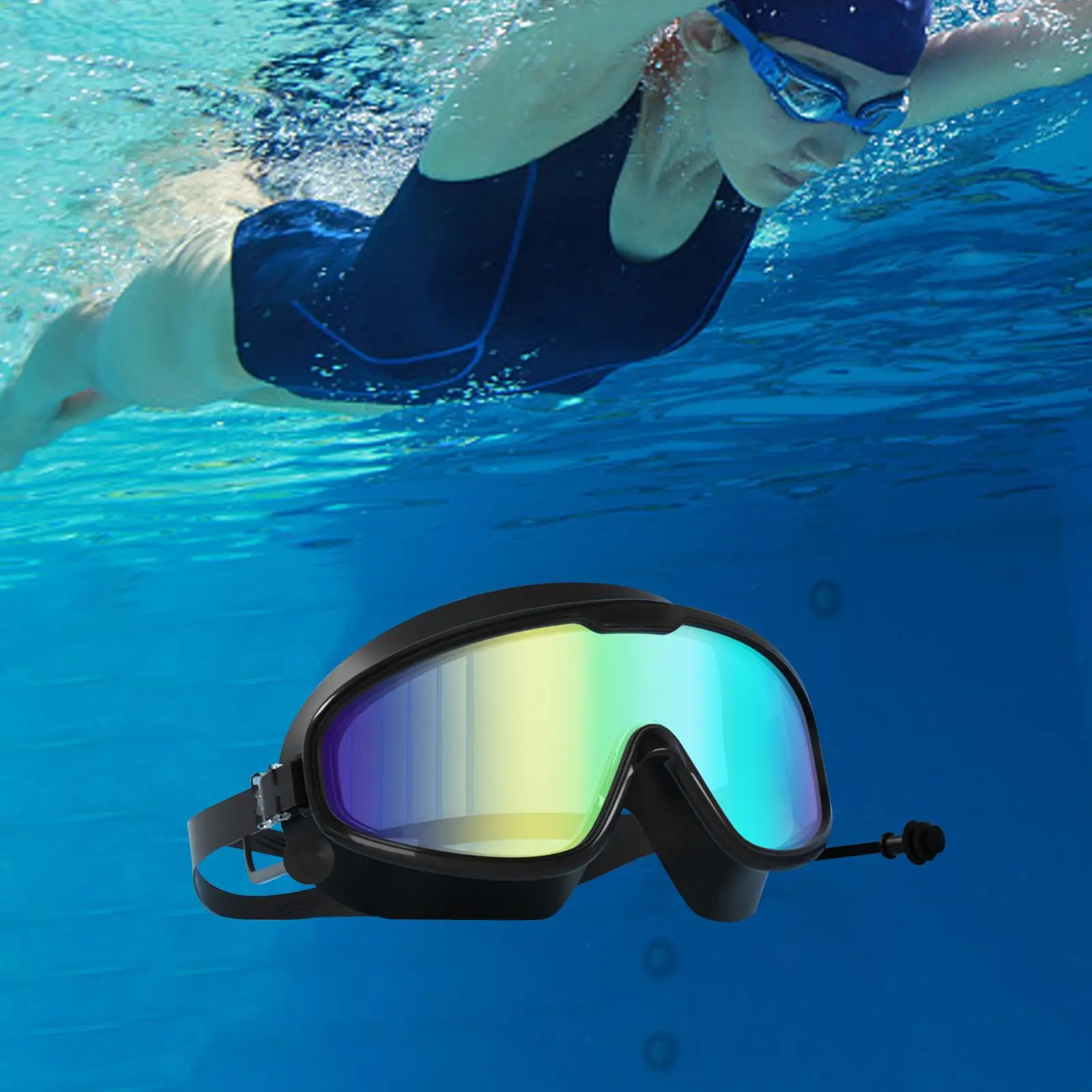 Swimming Goggles Swim Glasses with Ear Comfortable Diving Eyewear