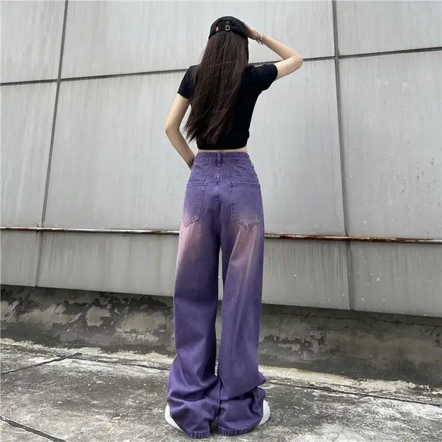 Purple Brand jeans American high street black pleated basic model 2024 New  Fashion Trend High quality Jeans - AliExpress
