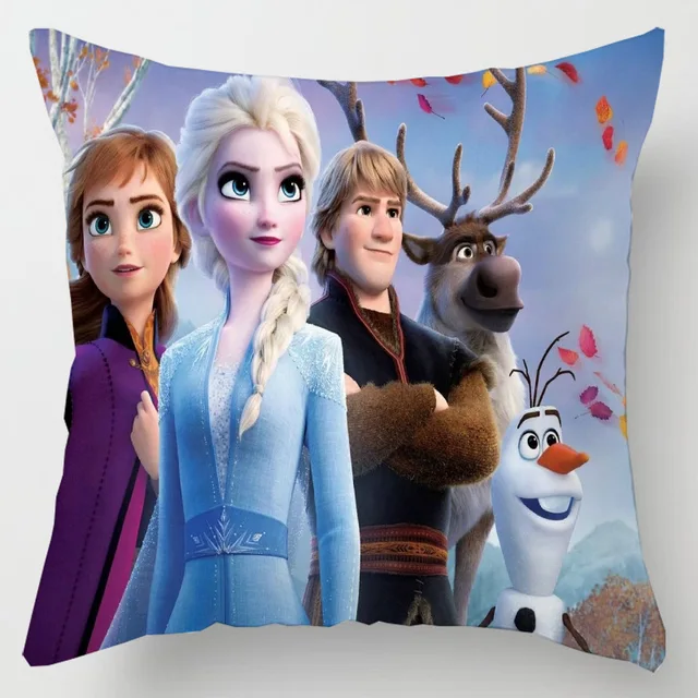 Juste de coussin de dessin animé Disney pour enfants, taie d'oreiller, reine  des neiges, Elsa