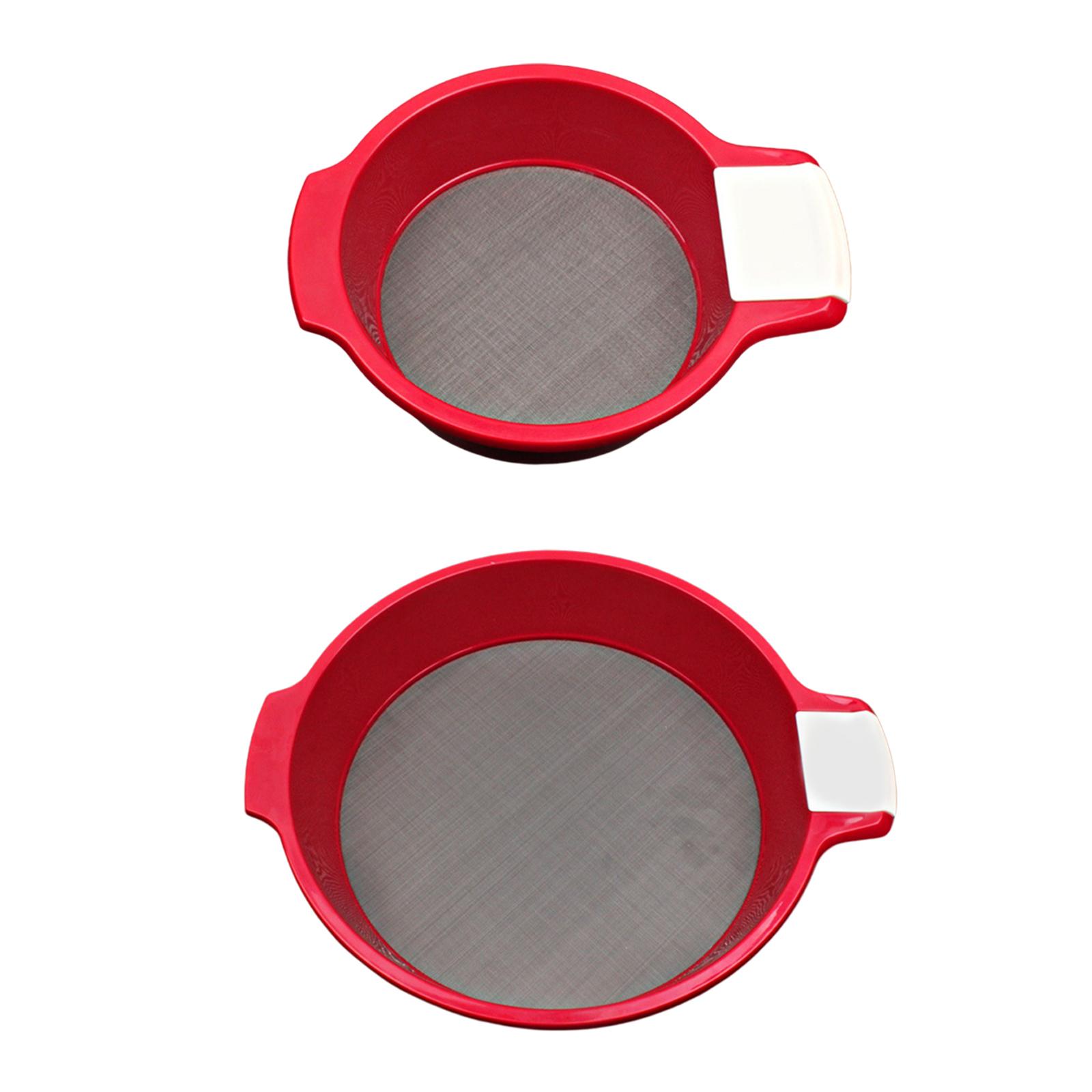 Flour Sifter with Double Handle ABS Plastic Mesh Filter Flour Sieve Mesh for Coffee, Flour, Sugar, Spices, Cocoa Powder Baking