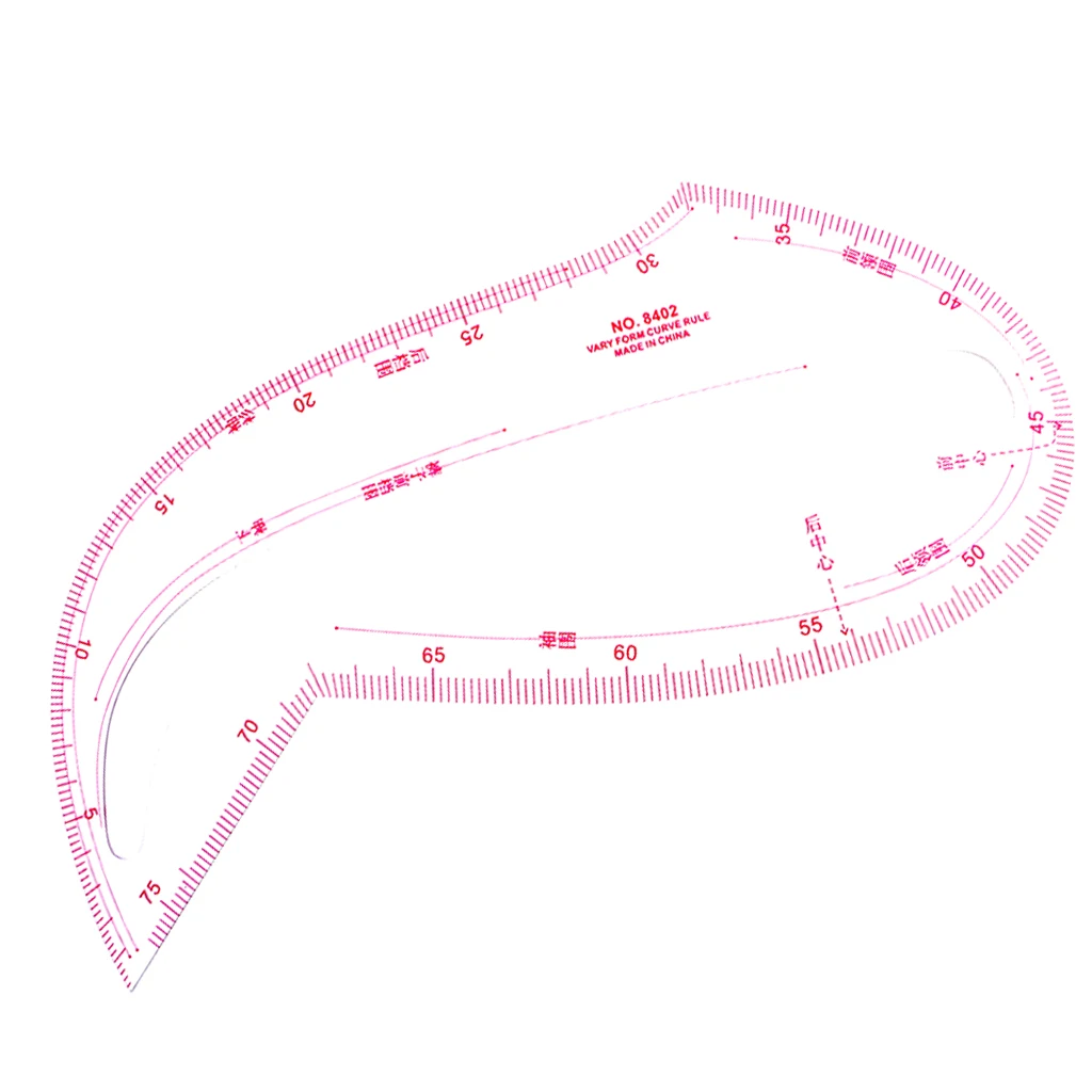 Transparent Armhole Shaped French Curve Ruler Styling Design Tailoring Tool