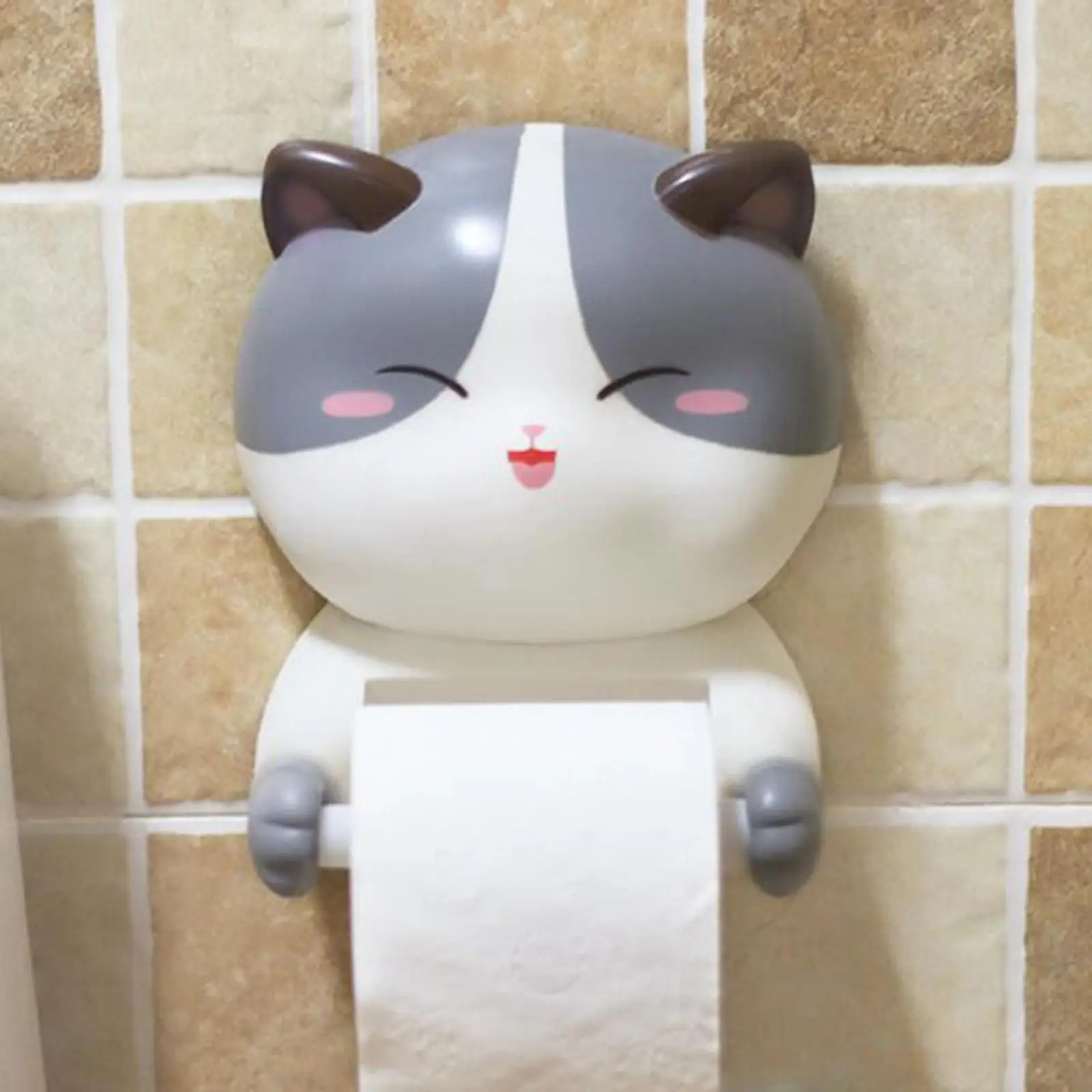 Novelty Cat Toilet Paper Roll Holder Kitchen Tissue Storage Stand Rack