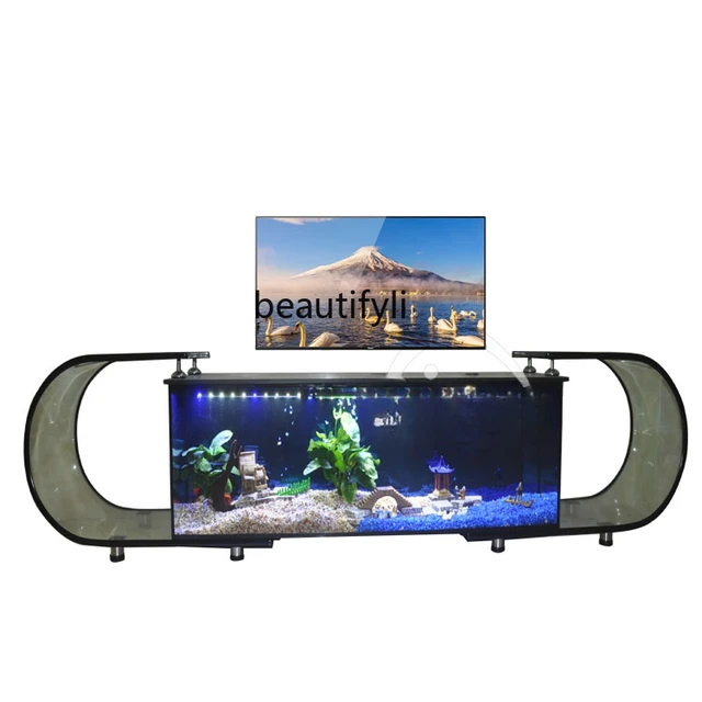 New Super White Glass Advanced TV Cabinet Fish Tank Integrated Small Living  Room Ecological Aquarium - AliExpress