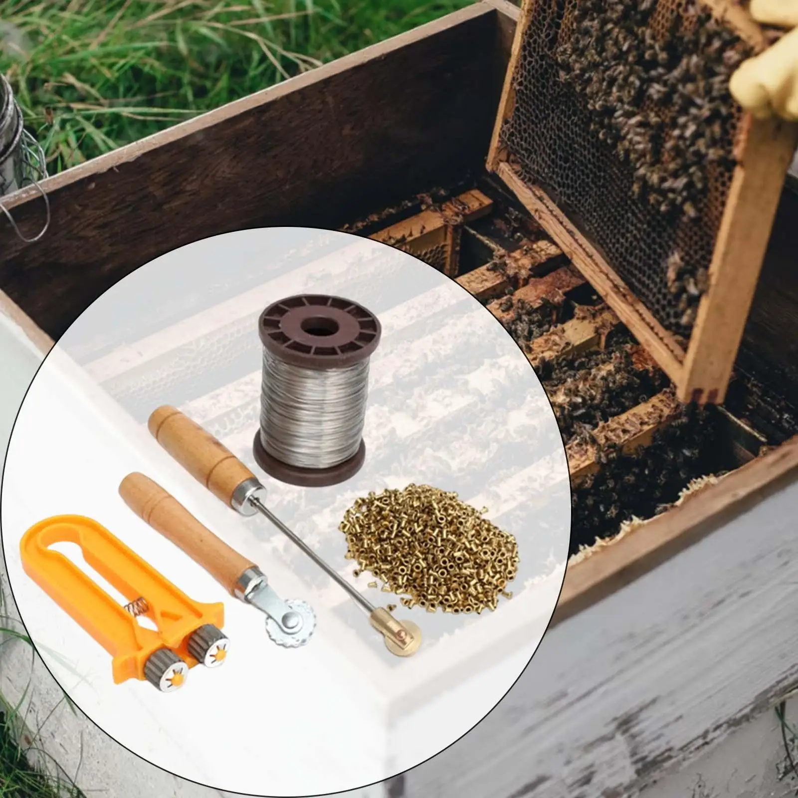 Beekeeping Equipment Set  Embedder Tensioners Roller Frame for Yard