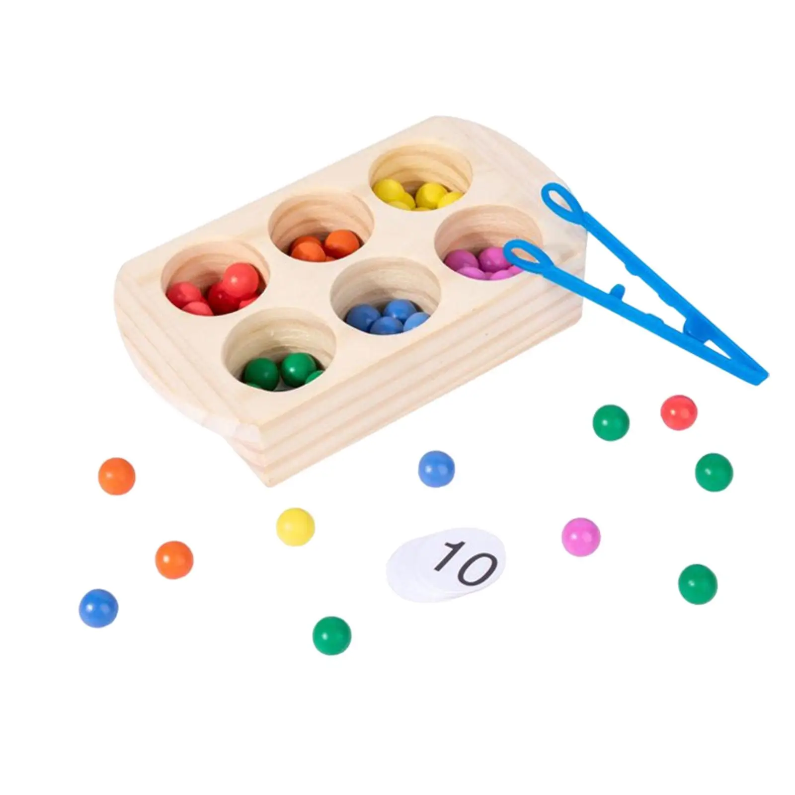 Wooden Clip Beads Board Game Wooden Board Bead montessori Toys for Puzzle Sorting Stack Counting toy Sorting Baby