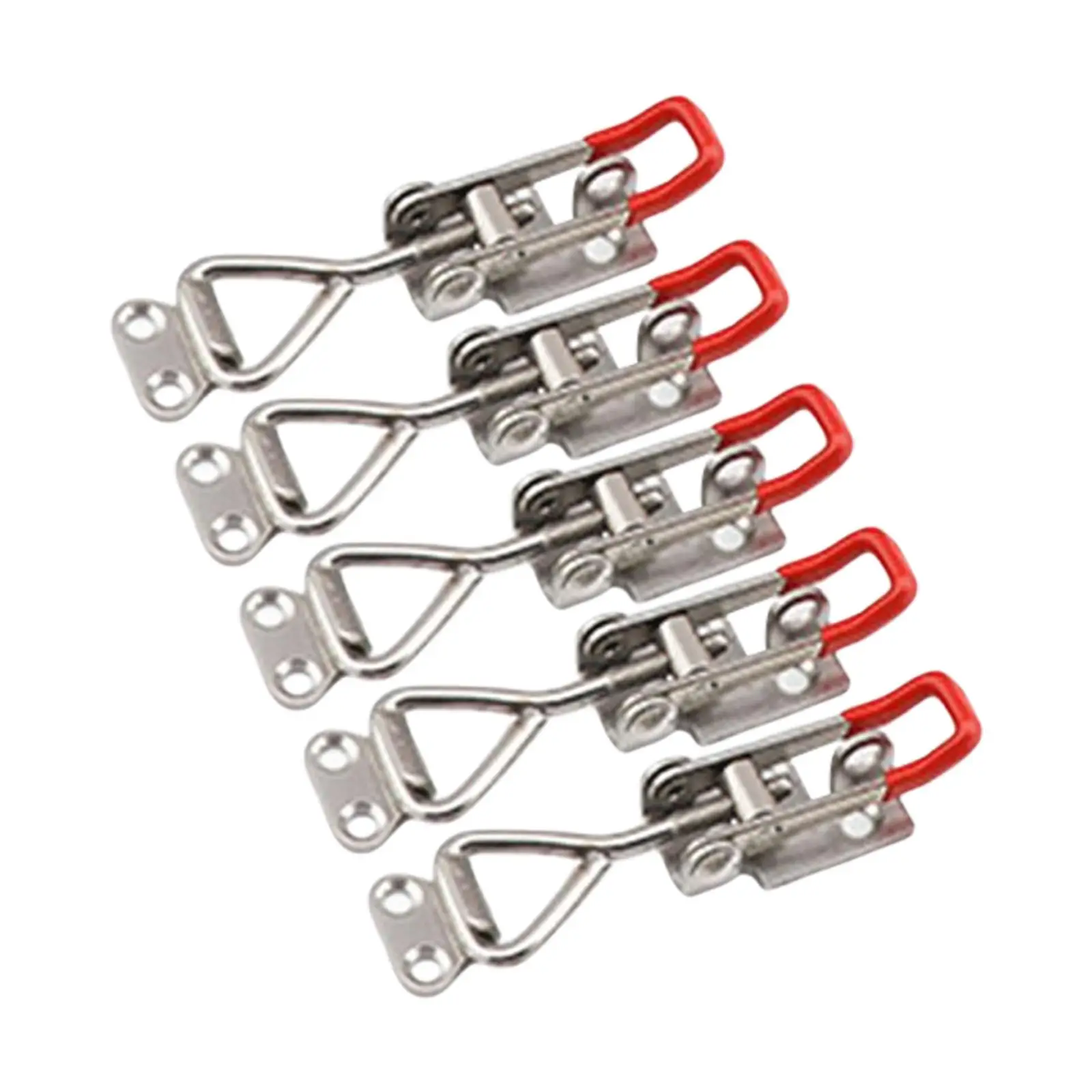 5Pcs Push Pull Toggle Clamp Stainless Steel Anti Slip Hand Tool Reliable Horizontal Sturdy for Home Sliding Door Woodworking