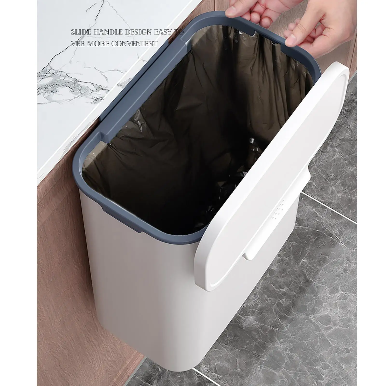 Wall Hanging Trash Can Garbage Can Wastebasket for Cupboard