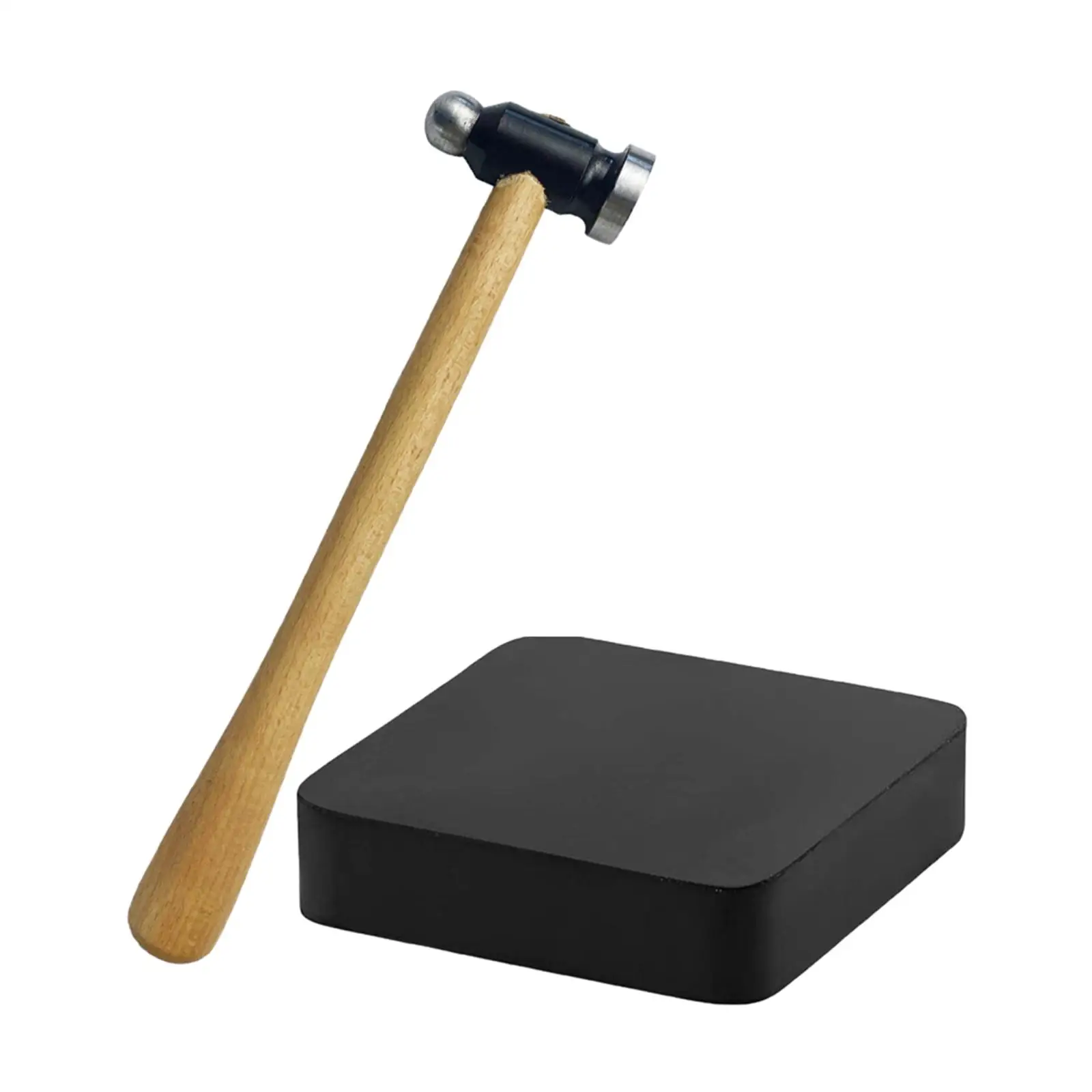 Steel Mallet with Rubber Bench Block for Hammering Metal Dapping Jewelry Making Crafts