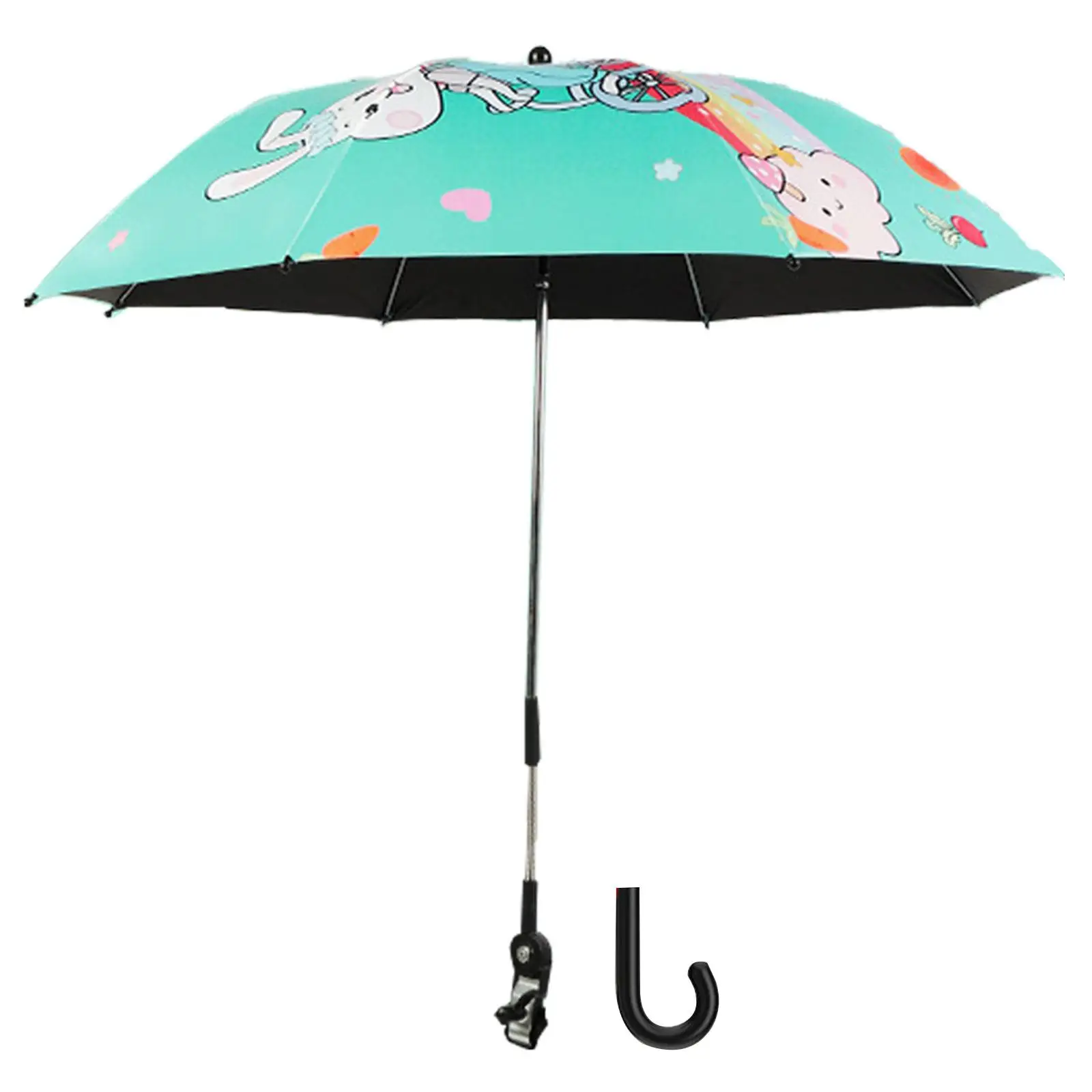 Baby Pram Umbrella Rainproof with Adjustable Fixing Clamp 85cm Baby Stroller Parasol for Stroller Beach Chairs Bike