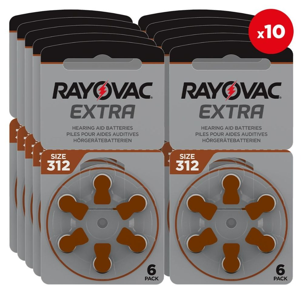 Description Picture 2 of itemRayovac Zinc Air Extra 312 Hearing Aid Batteries 60PCS / 10 Cards 1.45V 312A A312 PR41 For BTE CIC RIC OE Hearing Aids