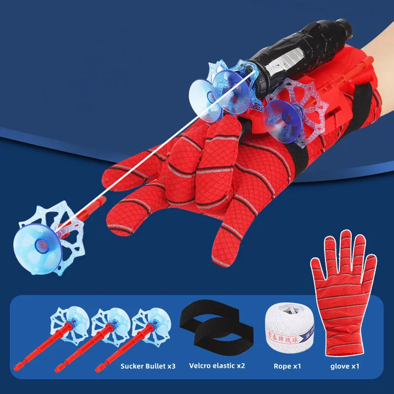Sbbec7d10d3c94d528f326c876fe2fcb66 Movie Cosplay Launcher Spider Silk Glove Web Shooters Recoverable Wristband Halloween Prop Toys For Children
