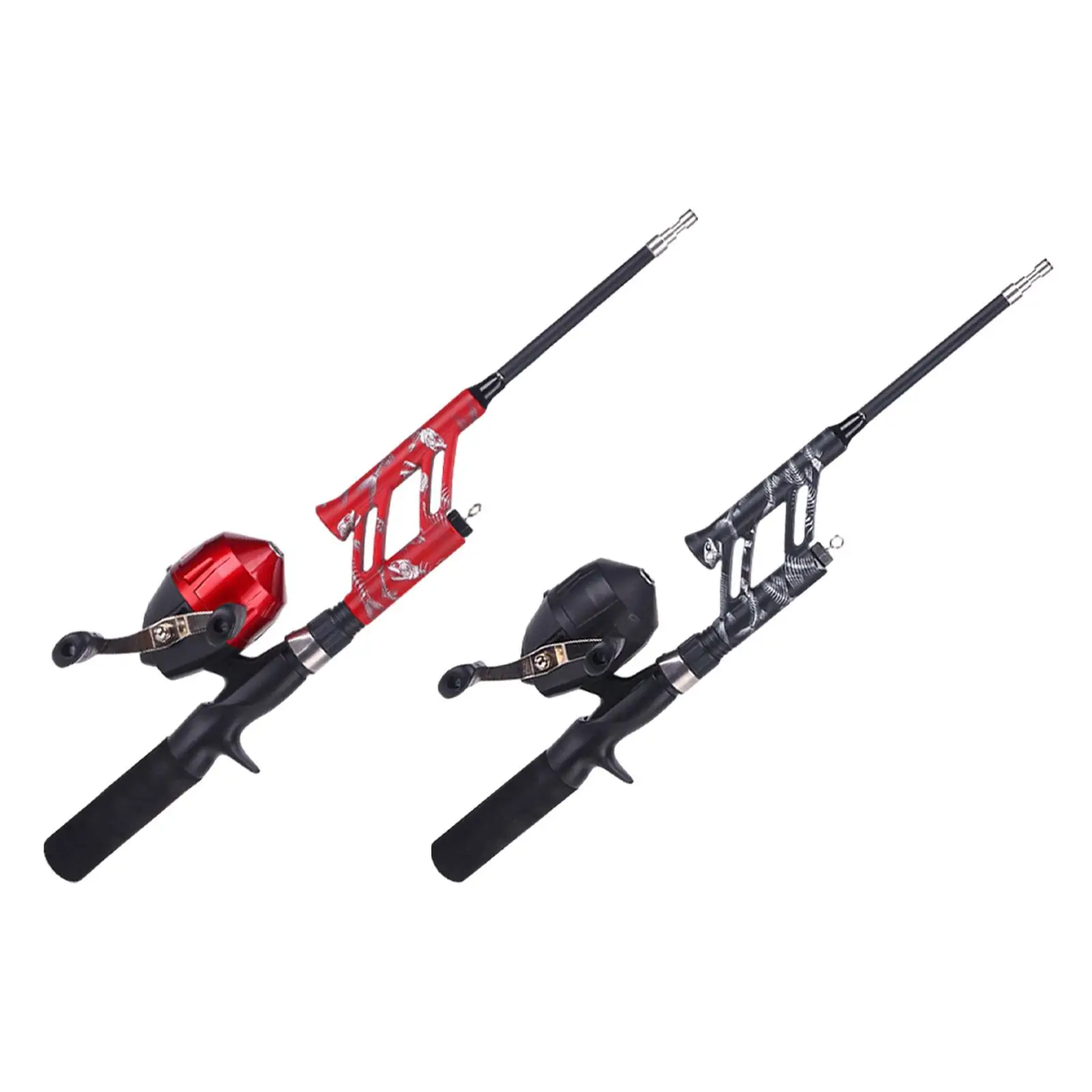 Fishing Rod and Reel 76cm Length Compact Fishing Rods Set Fishing Reel