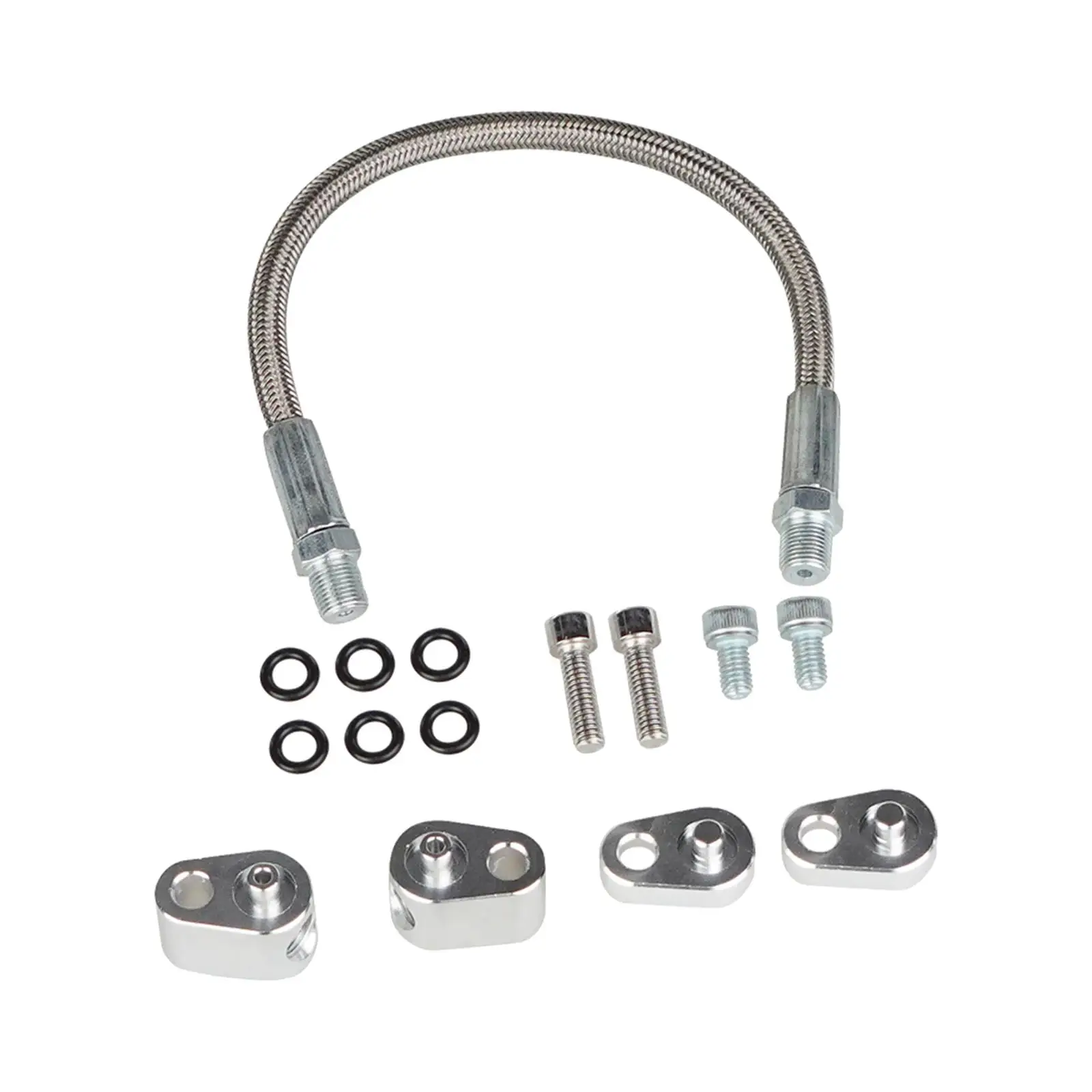 Coolant Crossover Direct Replace Aluminum Alloy Easy Installation Steam Port Kits Braided Hose Kit for GM LS Series Engines